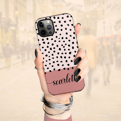 Spotted Dots Custom Name iPhone Case